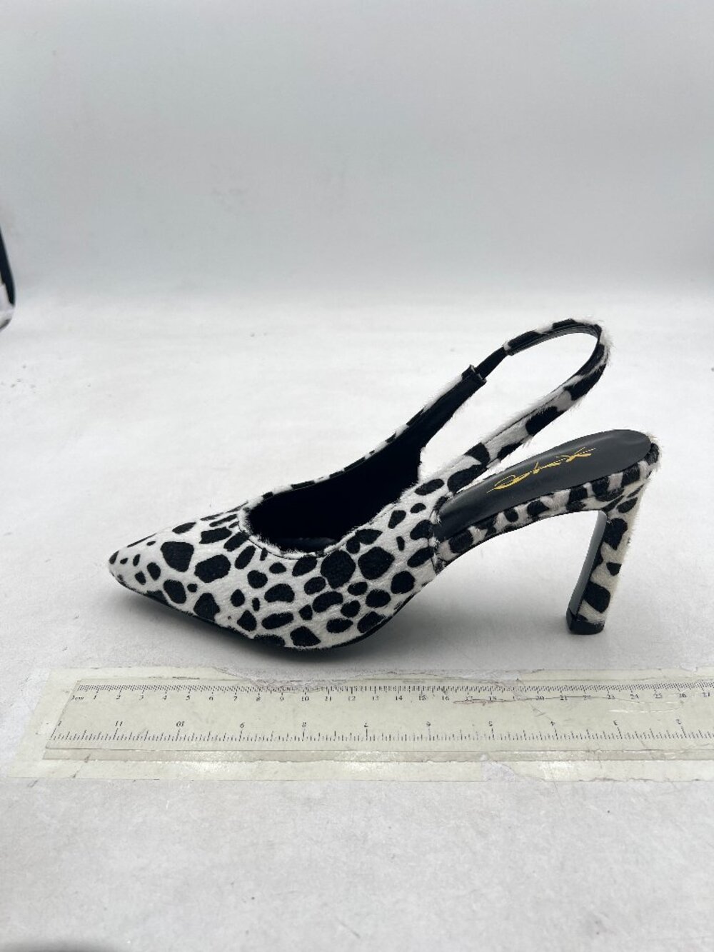 XYD Black/White Slingback Pumps Slip On Pointed Toe, High Heel Shopping Shoes